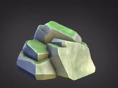 Stylized stones 3D model