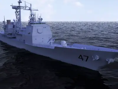 ticonderoga class cruiser cg47 uss Low-poly 3D model