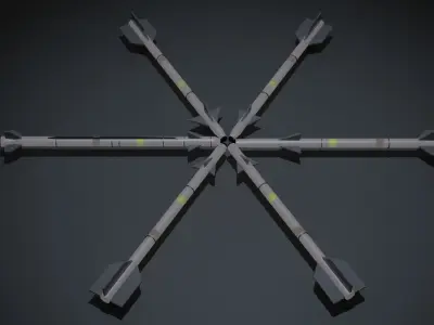 LOW POLY Aim-9 pack Low-poly 3D model