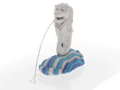 Merlion Fountain Water Spray Small 3D model