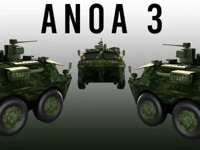 pindad anoa 3 panzer tank Low-poly 3D model