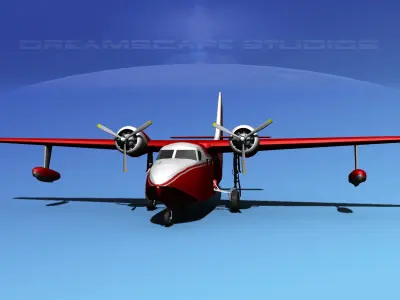 Grumman G-73 Mallard Texaco Oil 3D model