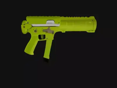 3D Gun Low-poly 3D model