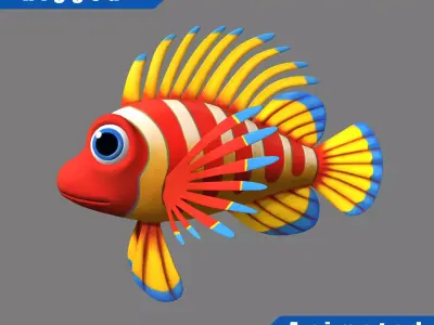 Cartoon Fish04 Rigged 3D model