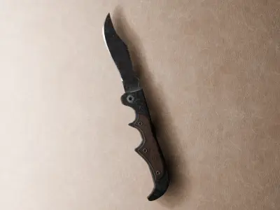 Worned Folding Pocket Knife Low-poly 3D model