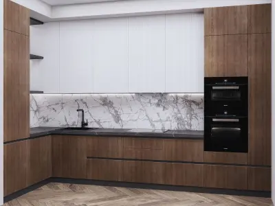Kitchen modern 3D model 2
