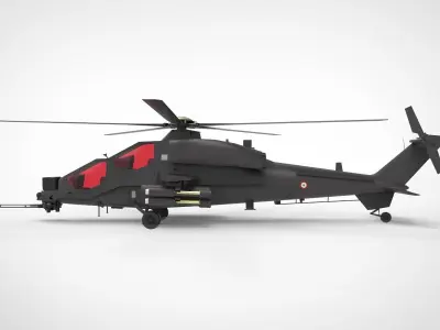 Agusta A129 Mangusta black matte 3D model
