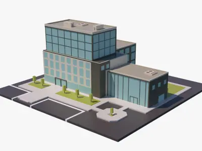 Office Building 02 Low-poly 3D model