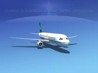 Airbus A320 LP Mexicana Low-poly 3D model