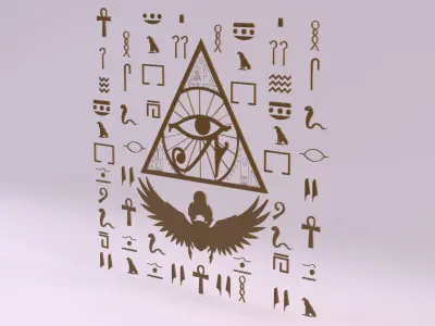 Egyptian Symbols - 028 Low-poly 3D model