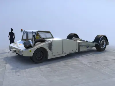 Towbarless Aircraft Tractors LTD TPX-200-S white Low-poly 3D model