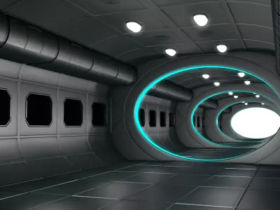 Sci Fi Corridor Interior 3D model 7