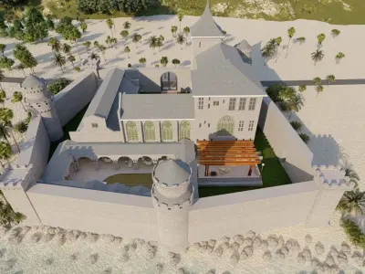 Beach Medieval Castle 3D model