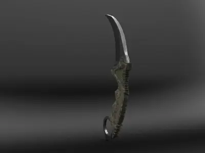 Karambit Knife Military Style GR Low-Poly Low-poly 3D model