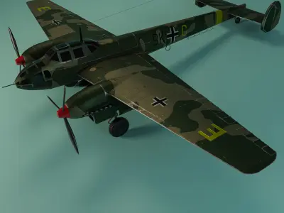 Messerschmitt Bf 162 - Jaguar - THE FAST LIGHT BOMBER - Low-poly 3D model