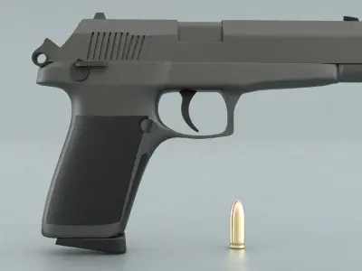 laos Game Pistol Low-poly 3D model