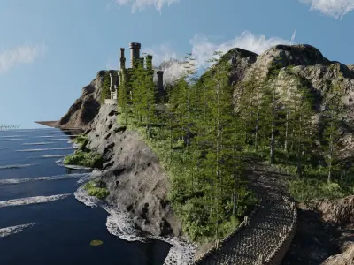 Path to Castle Scene 3D model
