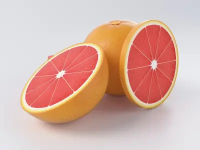 Cartoon Grapefruit 3D model