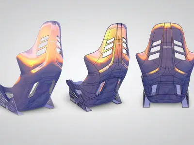  RECARO podium cf 3d model Low-poly 3D model
