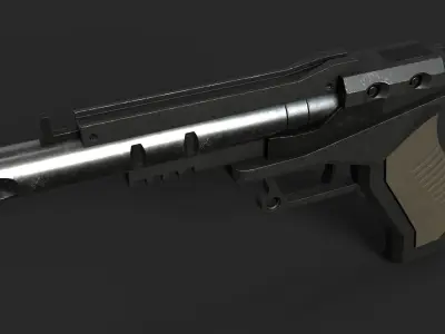 Blaster Pistol Low-poly 3D model