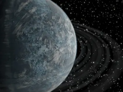 Sci Fi Planet with RIngs Free 3D model