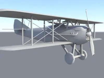 British Spad Bi-Plane Free low-poly 3D model