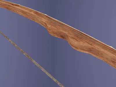 Bow with bamboo backing Low-poly 3D model
