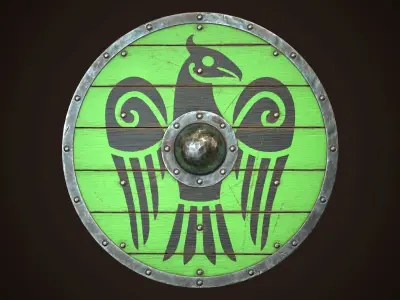 Viking Shield 15 Low-poly 3D model