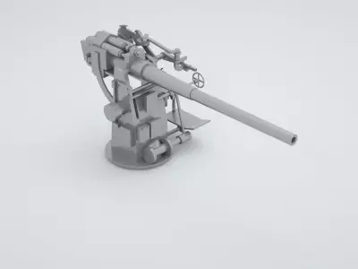 75mm 55 Bofors 1929 Anti-Aircraft and General Purpose Artillery 3D model