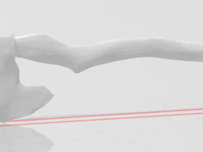 Rusty Old Medieval Horror Axe Low-poly 3D model