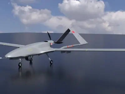 Bayraktar TB2 Low-poly 3D model