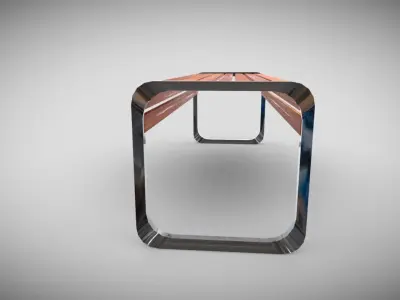 Otdoor Metal Bench  Low-poly 3D model