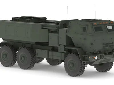 M142 High Mobility Artillery Rocket System HIMARS PBR Texture 3D model