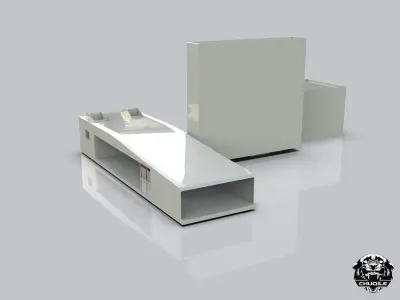 Modern Building collection Low-poly 3D model