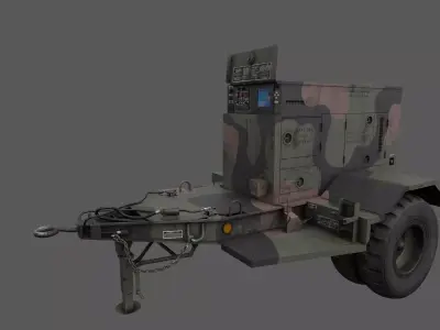  Power Generator Trailer MEP Low-poly 3D model