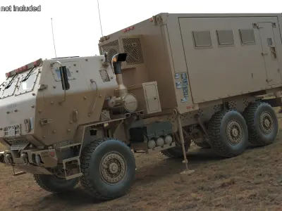 Deployed Military Mobile Command Truck 3D model purchase