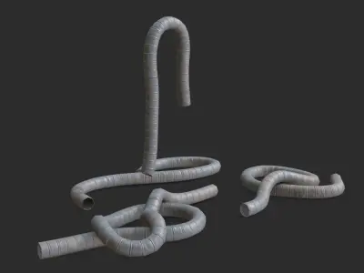 Plastic Rope Flexible Duct Low-poly 3D model