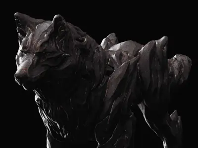 Wolf Fenrir Free low-poly 3D model