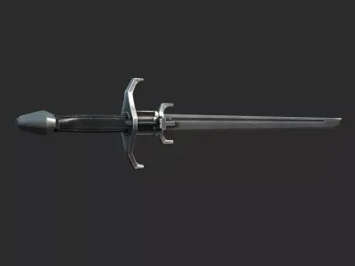 Future sci-fi retro weapon steel knife 3D model