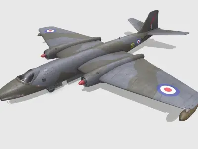 English Electric Canberra Bomber Low-poly PBR Low-poly 3D model