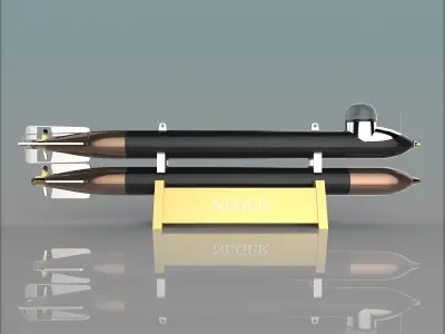 German Manned Torpedo Neger 3D model
