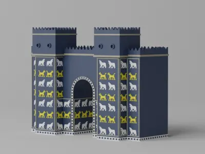 Cartoon Ishtar Gate Babylon Iraq 3D model