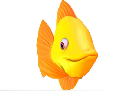 Hi-Poly Subdivision 3D Model Gold Fish Low-poly 3D model