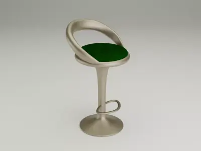 Modern Ring Bar Stool 3D Model-Minimal Metal Design 3D model