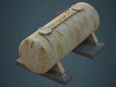 Industrial Gas Tank 4B Low-poly 3D model