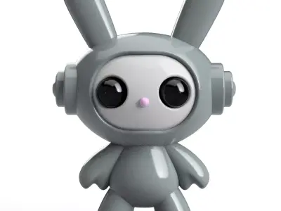 3D Printable Space Bunny Figure STL File Personal Commercial Use 3D print model