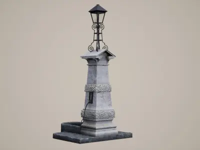 Aldgate Water Pump Low-poly 3D model