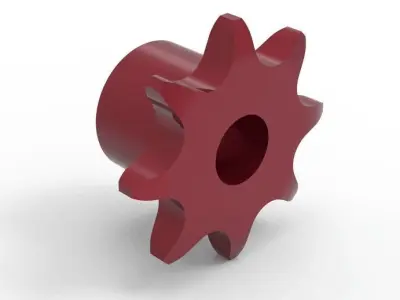 04B Roller Chain Sprocket -6 mm Pitch-DIN 8187 -ISO 606 3D model