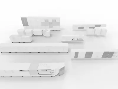 Modern kitchen cupboard Modules 3D model