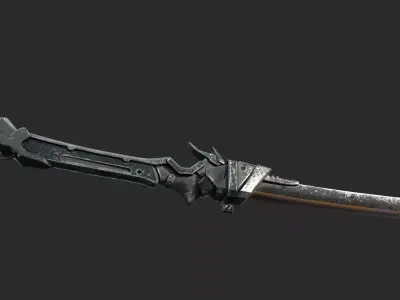 Sci Fi style mechanical samurai sword 3D model